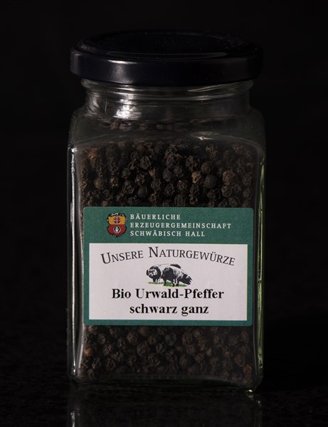 Urwald-Pfeffer schwarz, ganz 120g Glas
